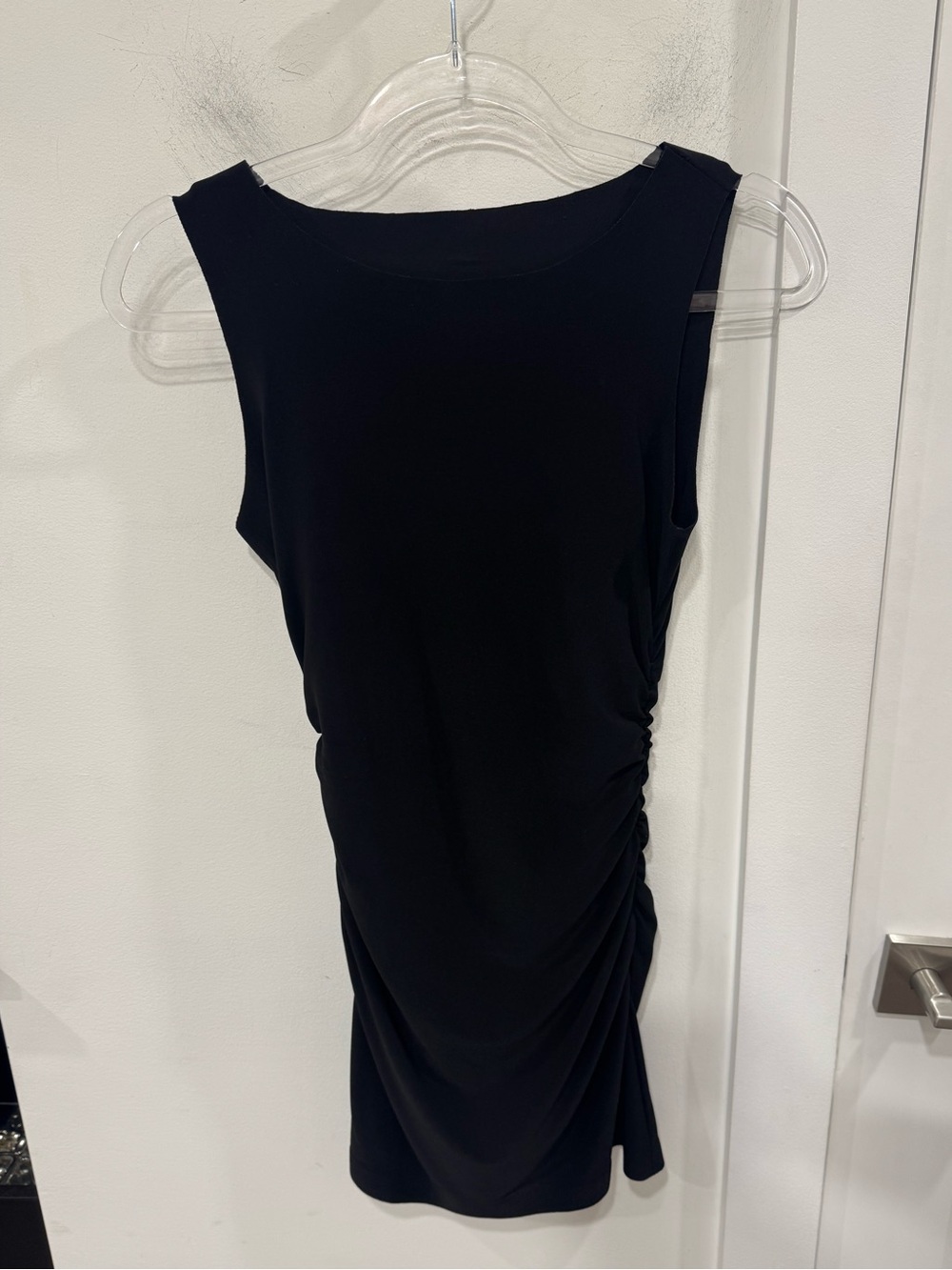Norma Kamali Black Sleeveless Ruched Mini Dress